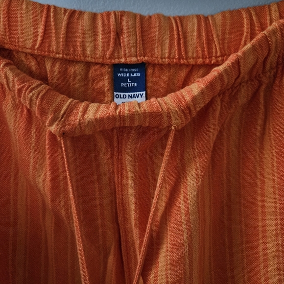 Old Navy Orange Linen Wide-Leg Pants Size Large - Picture 5 of 6